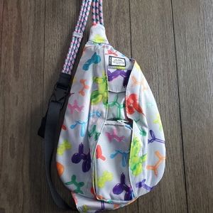 NWOT Kavu balloon animal zoo colorful print mini rope sling bag pack purse